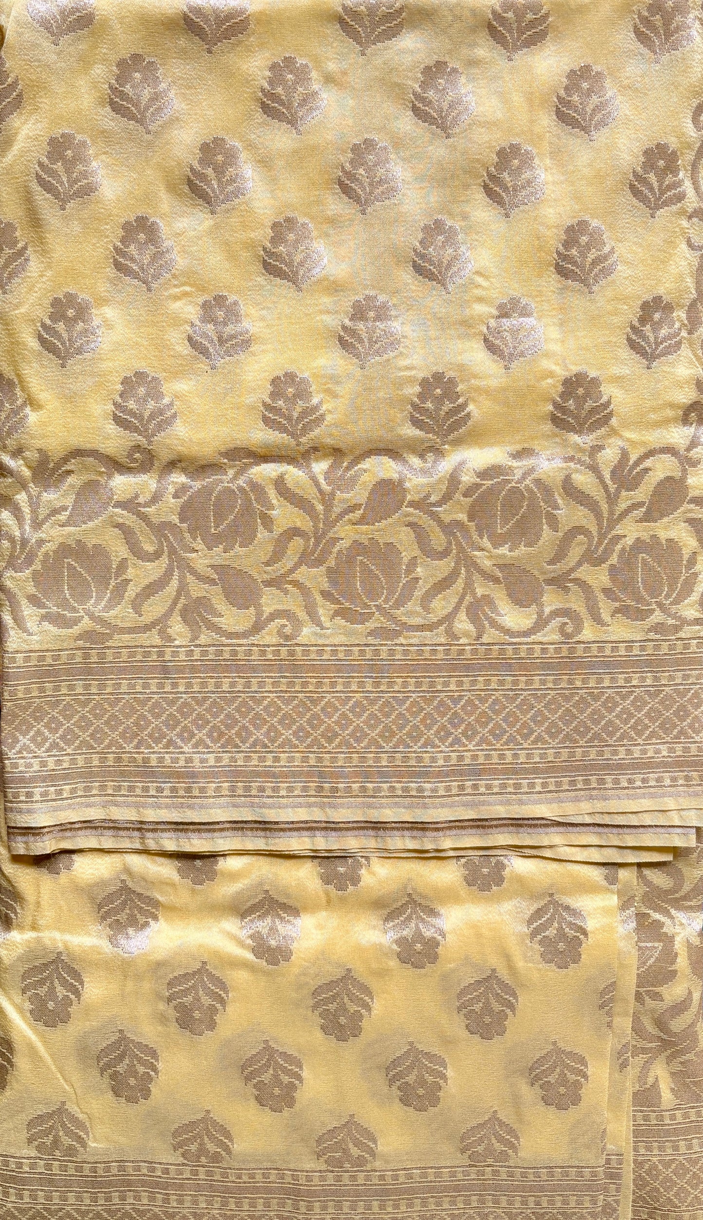 Golden Banarasi Silk Saree