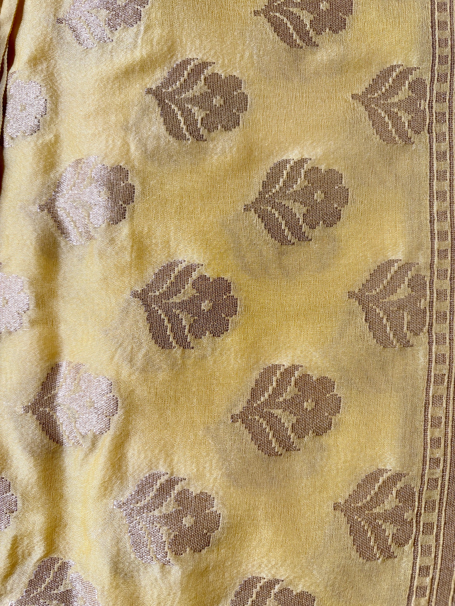 Golden Banarasi Silk Saree